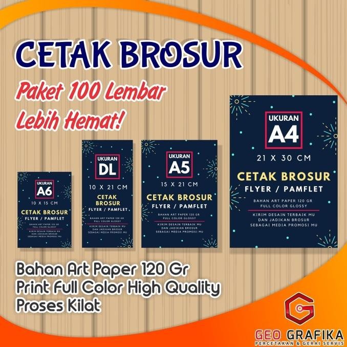 

TERMURAH - CETAK BROSUR FLYER LEAFLET PAMFLET (PAKET 100 LEMBAR) ART PAPER 120 GR