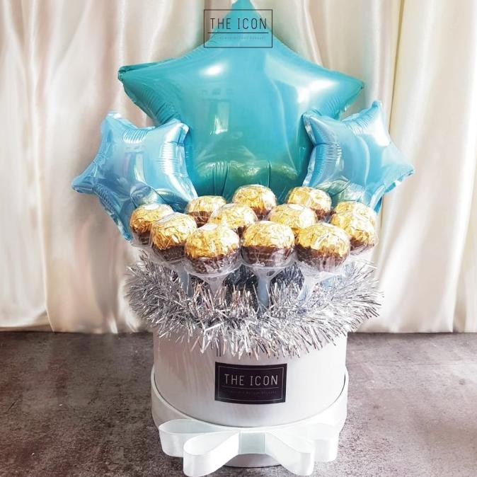 

Ferrero Rocher 12pcs Box Bouquet | Buket Coklat Ferrero Bloom Box Terlaris