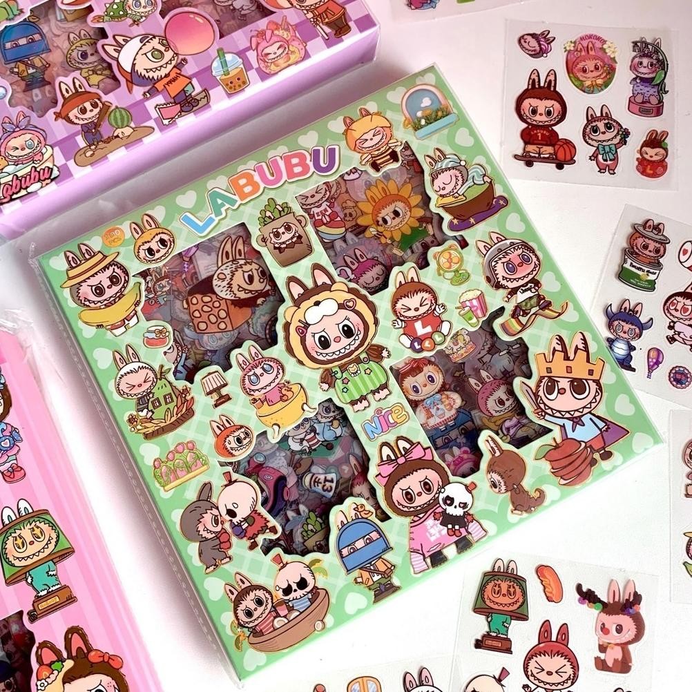 

fgk-45 LABUBU STICKER BOX ISI 100 tempelan gambar lucu karakter Premium