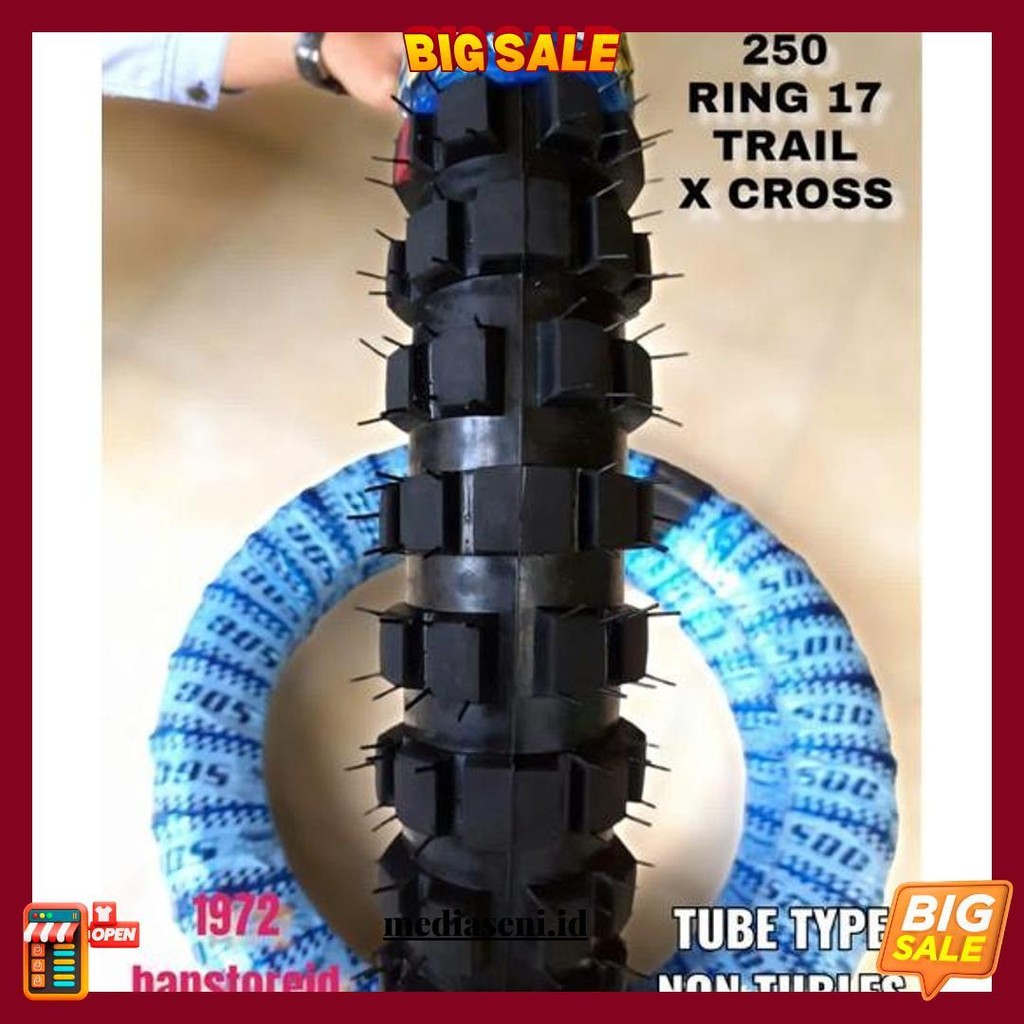Promo - Ban Luar Motor Trail Cross Cros Cangkul [ 250 , 275 , 300 Atau 70/90 , 80/90 , 90/90 ] Bebek