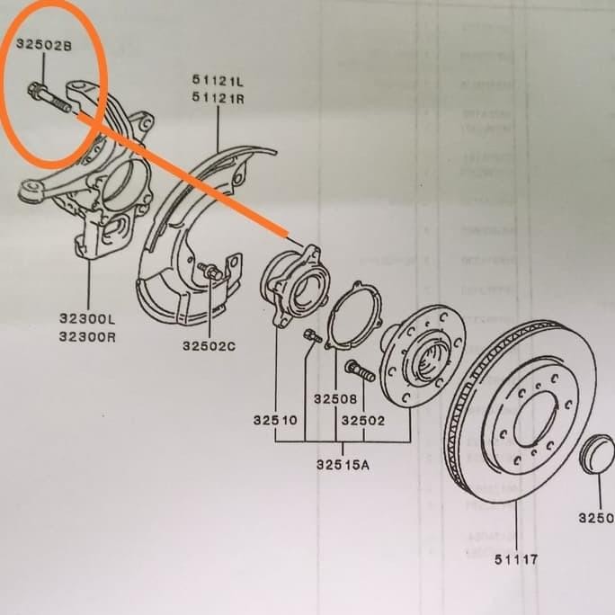Baut Roda Knuckle Pajero Sport Strada Triton Co