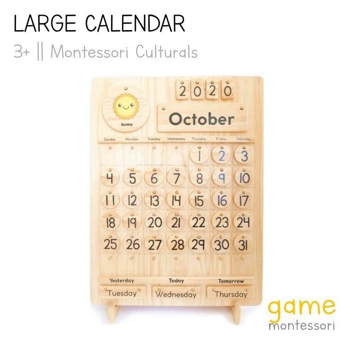 

GAME x BeezyBoard Big Montessori Wooden Calendar Terlaris