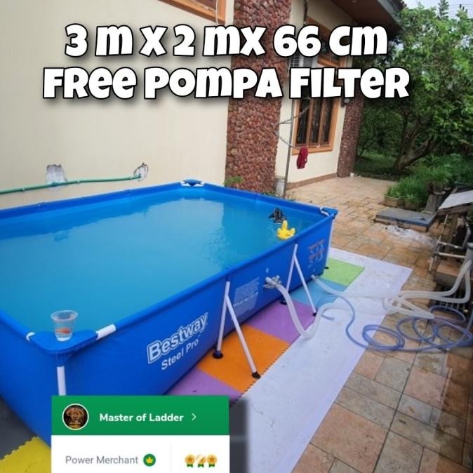 Bestway Kolam Renang Portable Frame Besar 300 X 201 X 66 Cm + Filter