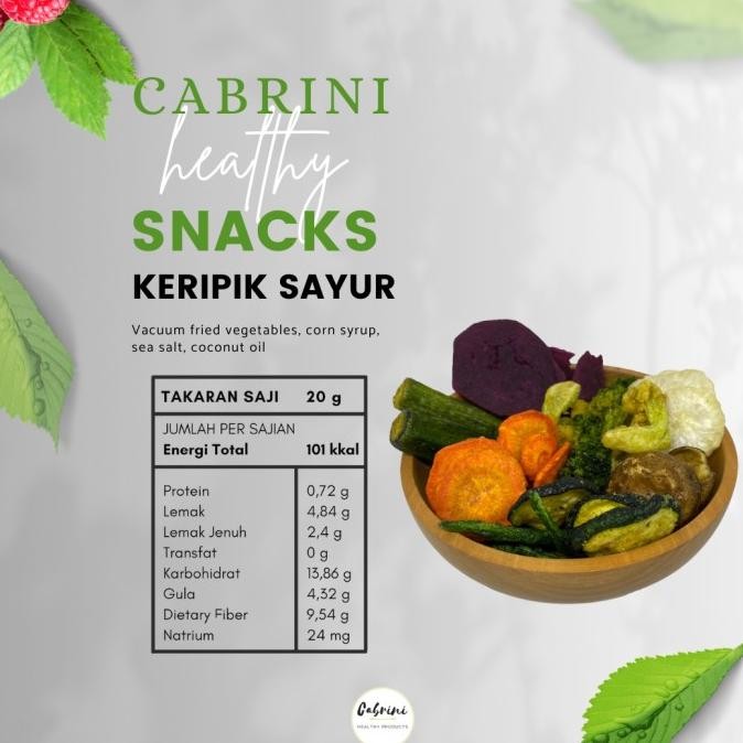 

Cabrini Healthy Snacks - Crunchy Veggie (500 ml) Keripik Sayur Premium [terbaik]