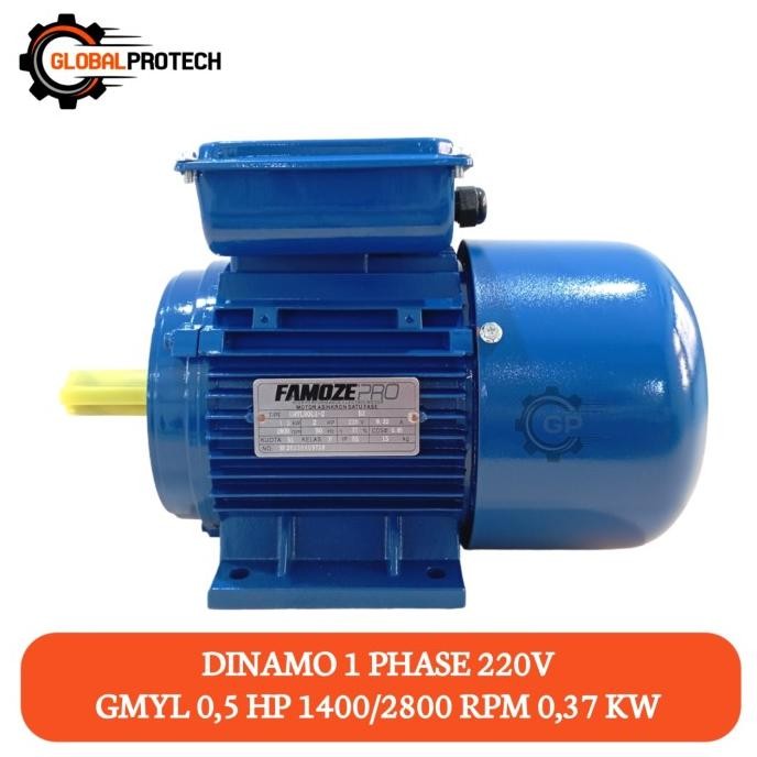 Famoze Pro Dinamo 1 Phase 0,5 HP 1400 RPM / 2800 RPM Tipe GMYL 0.37 KW