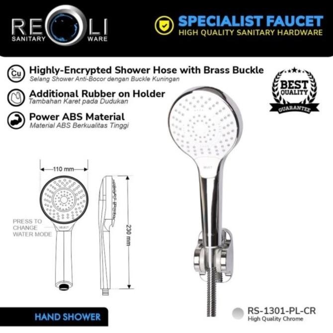 ------] Reoli Shower Mandi / Hand Shower Set Warna Chrome