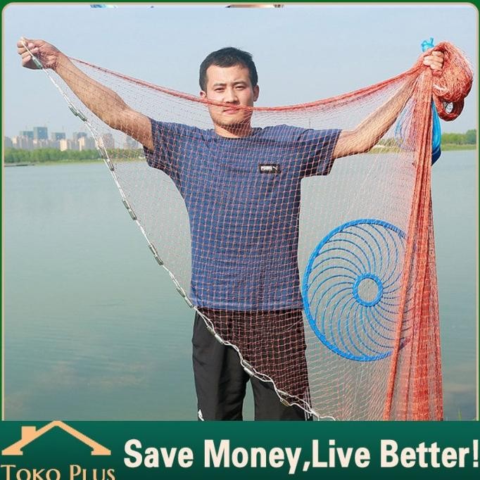 jala ikan lempar 3/4.8 meter jaring lempar udang Alat Pancing DIN