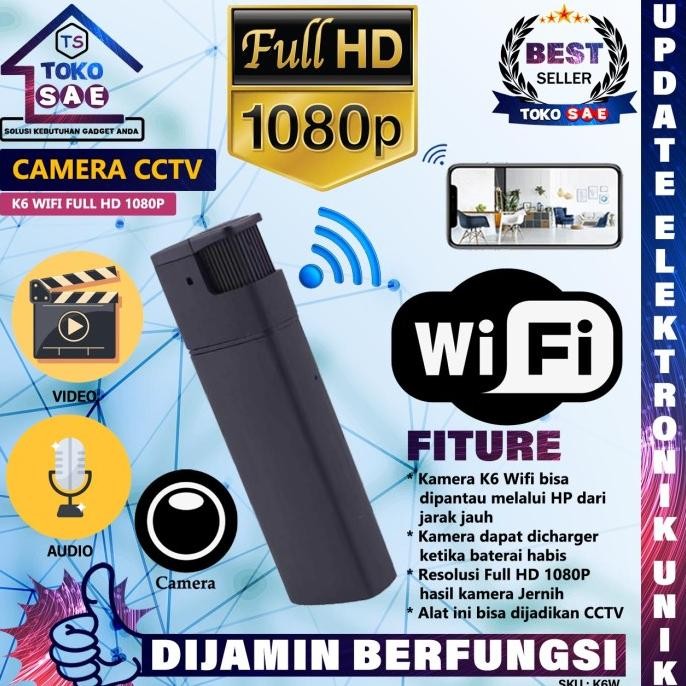 Spy Cam Camera Lighter Kamera Pengintai Tersembunyi CCTV Mini K6 Wifi ENC