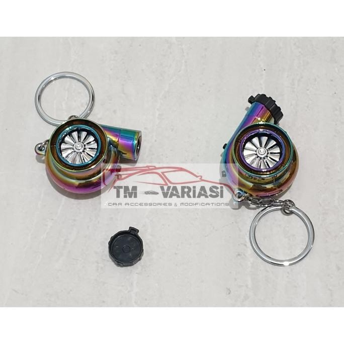 Keychain Gantungan Kunci Turbo Sound Lighter Warna Rainbow