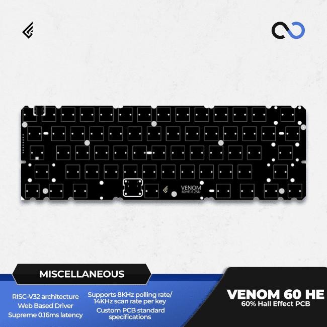 Geonworks Venom 60 He Pcb Hall Effect 60% Gaming Keyboard Rapid Trigger Socd Original Dan Terpercaya