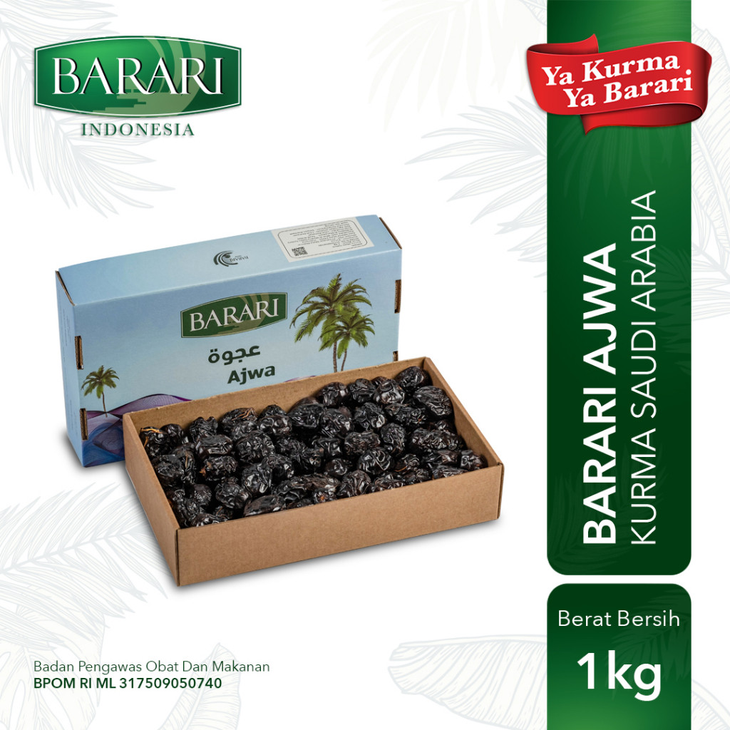 

BARARI Ajwa Kurma Arab 1 Kg Premium Dates High Quality Tekstur Lembut