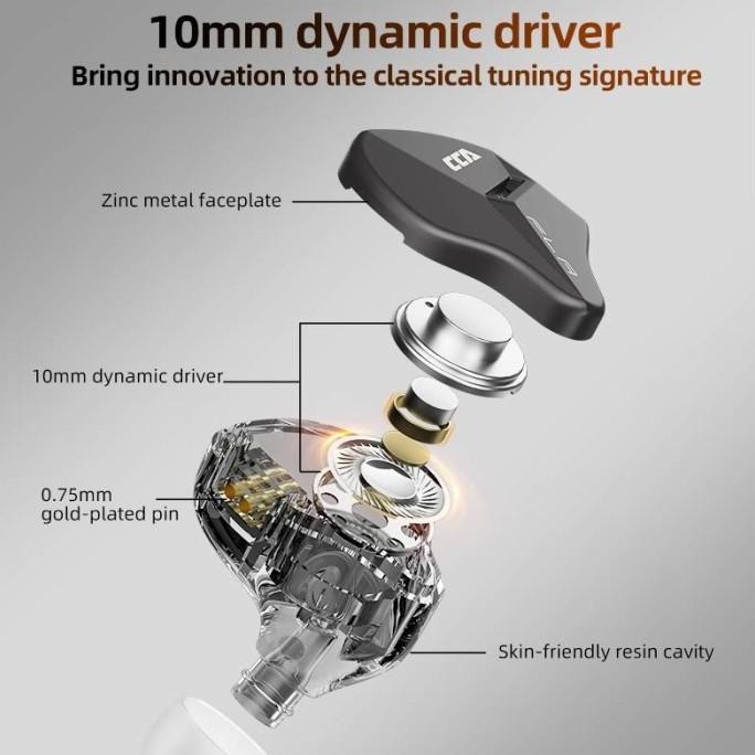 Sale Cca Fla Single Dynamic Driver Resin Metal Earphone With Mic