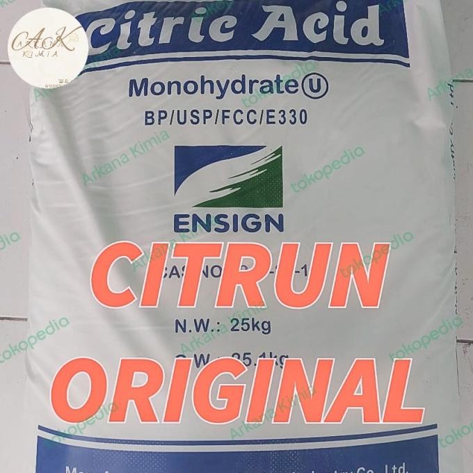 

Citrun/Asam Sitrat/Citrid Acid Monohydrate (ex weifang)-25kg/Karung murah