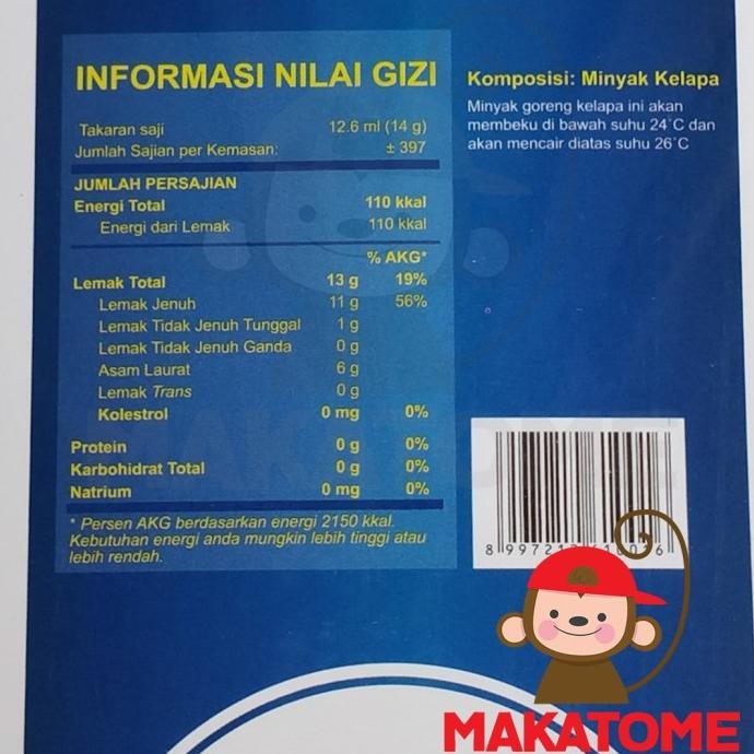 

Kara Coconut Oil 5L Minyak goreng kelapa 5 L 5000ml 5000 ml Liter murah