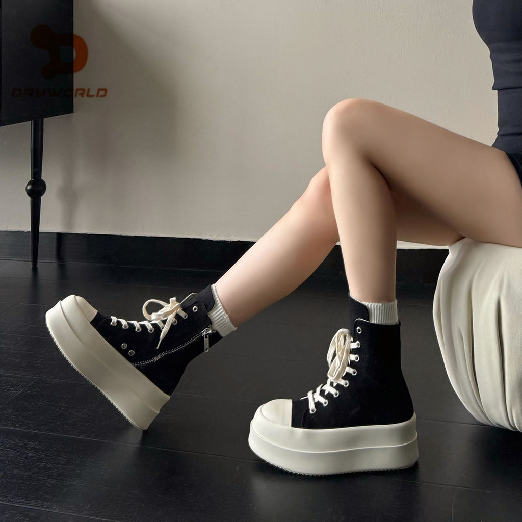 Sepatu Sneaker Wanita dengan Platform yang Meningkatkan Tinggi Badan, Trendy dan Keren, Sepatu Chunk