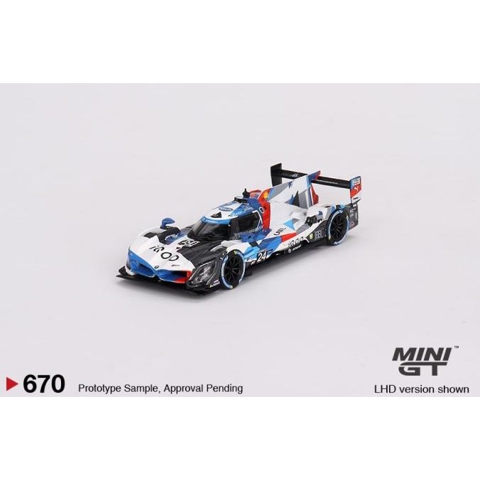 MINI GT #670 BMW M Hybrid V8 GTP #24 BMW M Team RLL 2023 IMSA Daytona 24 Hrs