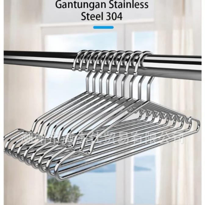 Hanger Baju Stainless Steel Gantungan Baju 42Cm Dan 45Cm