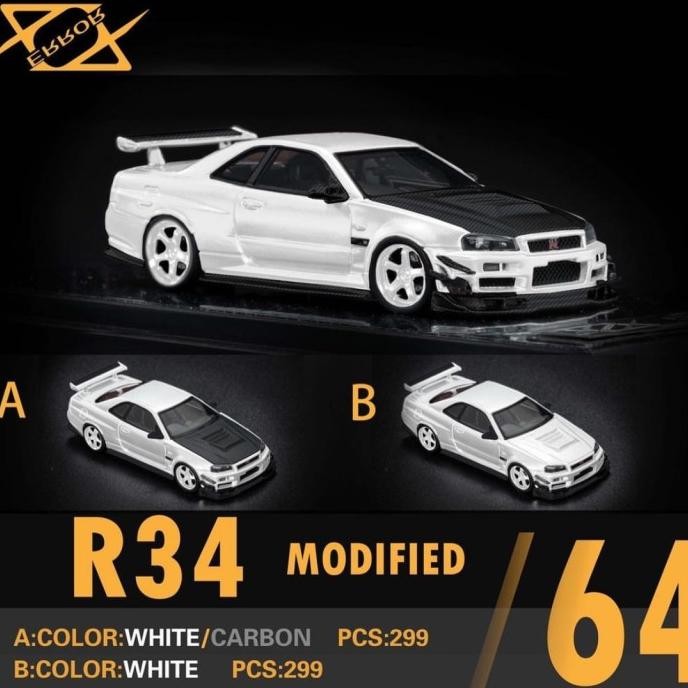 Error404 Nissan Skyline R34 Set (White Polos dan White Carbon)