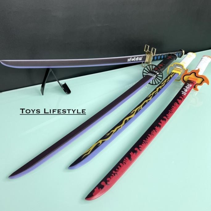 Mainan Anak Samurai Katana Plastik Demon Slayer (Bunyi & Nyala Lampu) murah