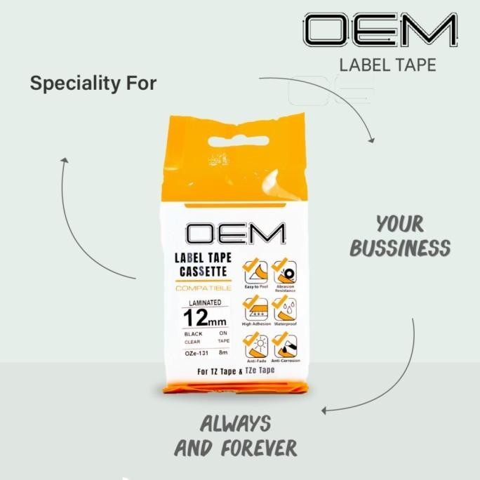 

Label Tape Pita Oze-131 Oze 131 Brothe Ptouch 12Mm Black On Clear Co