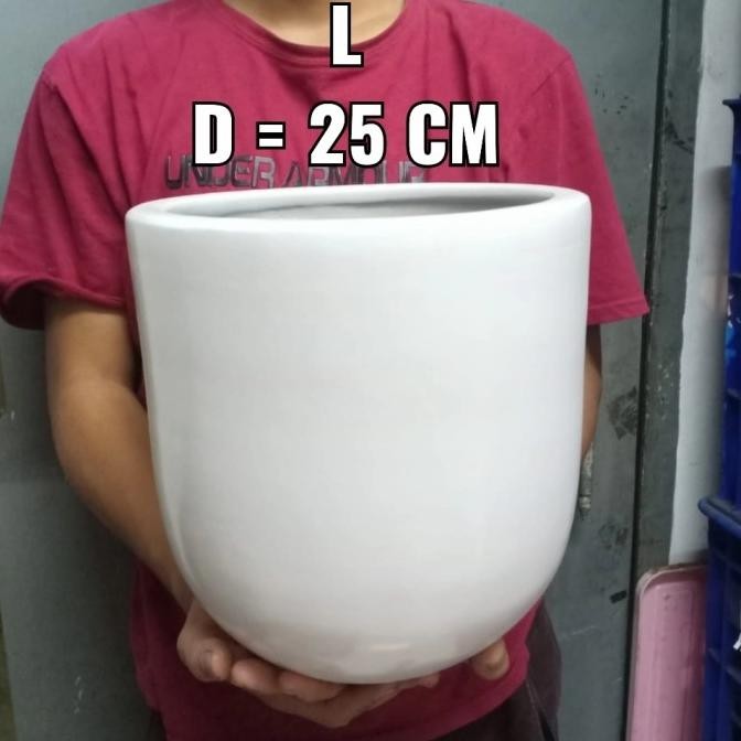 Pot putih tanah liat,pot gerabah cat duco/cat mobil,pot premium,kapsul murah
