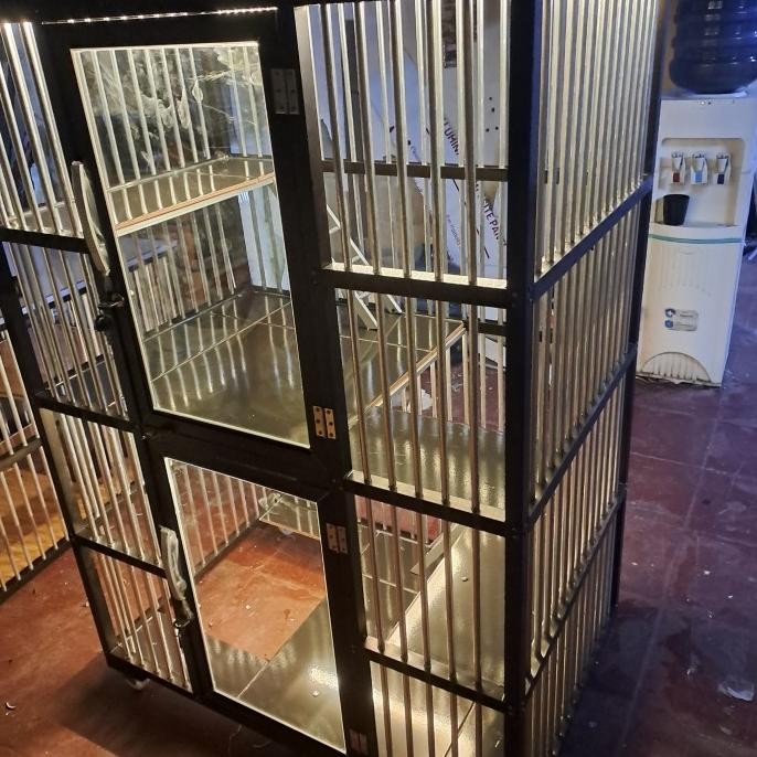 kandang kucing aluminium 2 tingkat murah