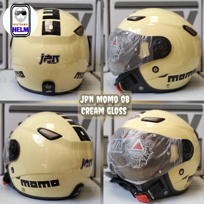 Sale Helm Jpn Momo Kaca Pilot Cream Glossy
