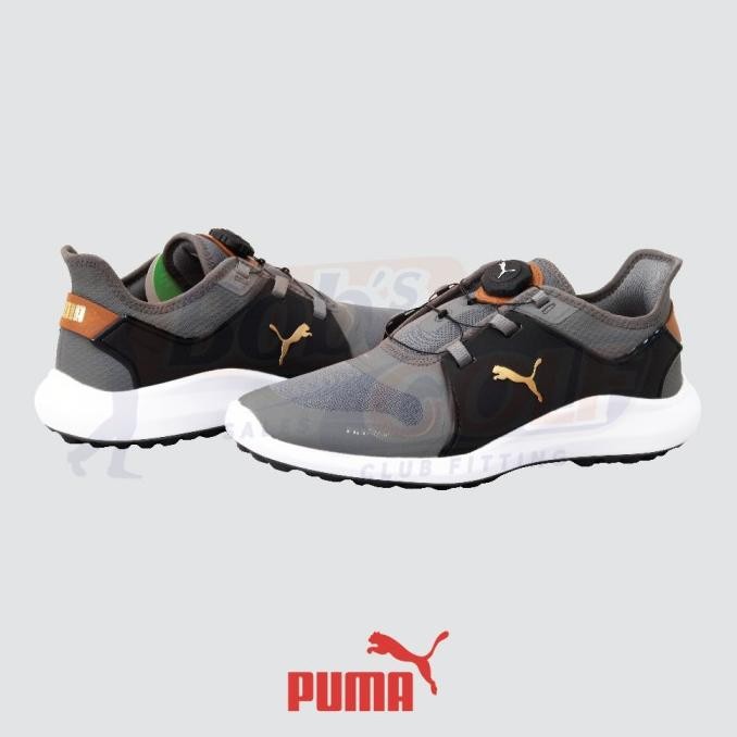 N Sepatu Golf Puma Ignite Fasten8 Disc / Boa - Gold / Black - Original
