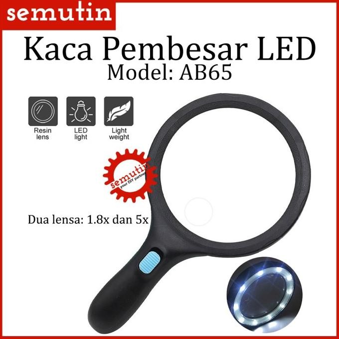 

KACA PEMBESAR LED AB65 / LAMPU LUP LENSA MAGNIFIER HANDHELD / MEMBACA ORIGINAL DAN TERPERCAYA