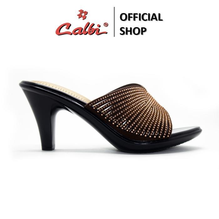 Calbi Bbex 2007 Sandal High Heels Kulit Motif Permata 8Cm Seserahan Premium Zeya Original Dan Terper