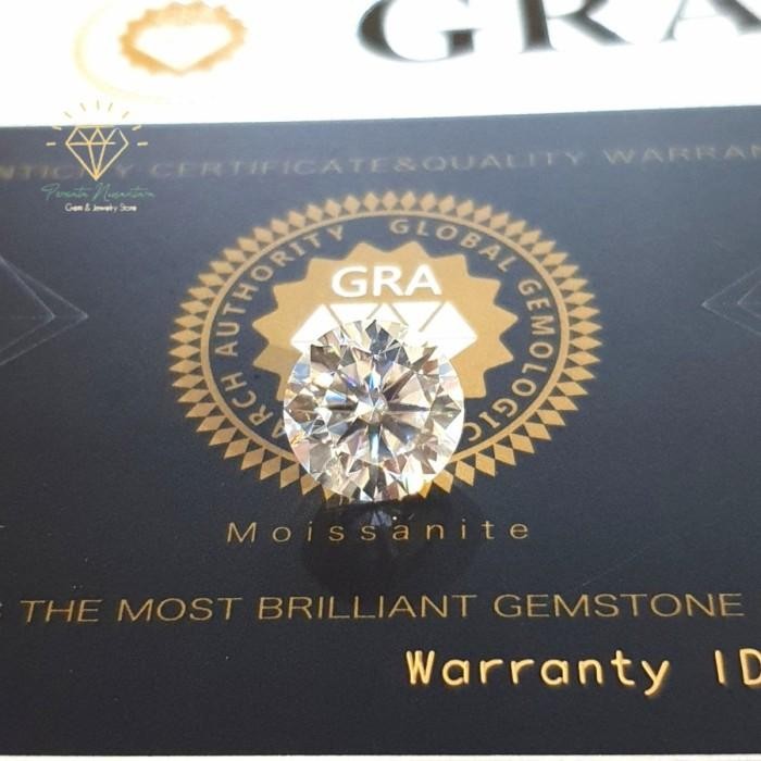Batu Permata Moissanite 8.00 Mm 2.0 Ct With Gra Certificate Original Dan Terpercaya