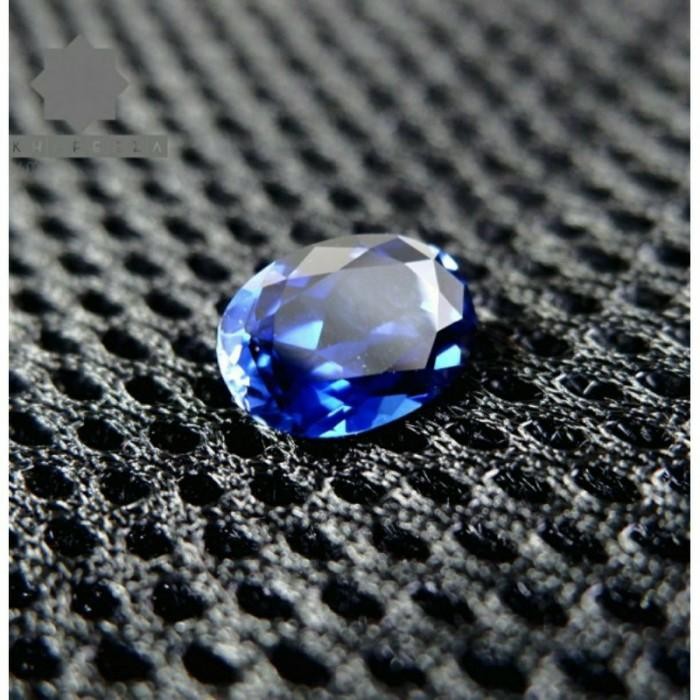 Permata Sapphire Royal Blue Catam Oval Shape Naik Tester Original Dan Terpercaya