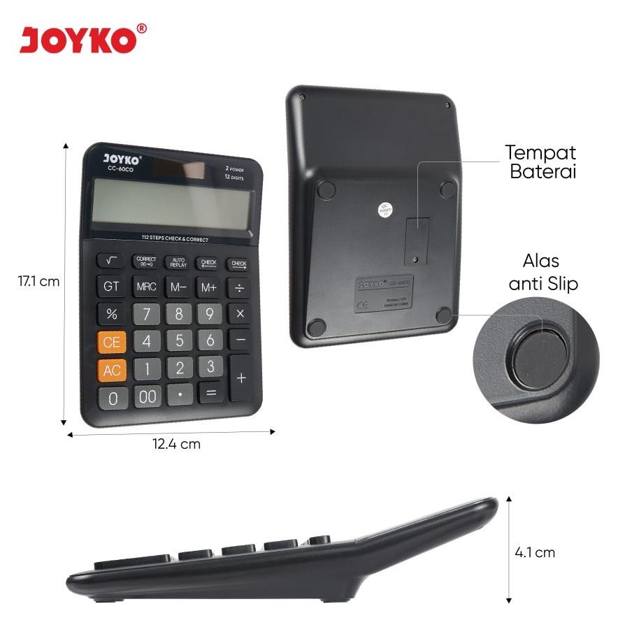 

gh-56 Kalkulator Meja JOYKO CC 60CO / Calculator Check Correct Big LCD 12 Digit Cek Ulang Premium