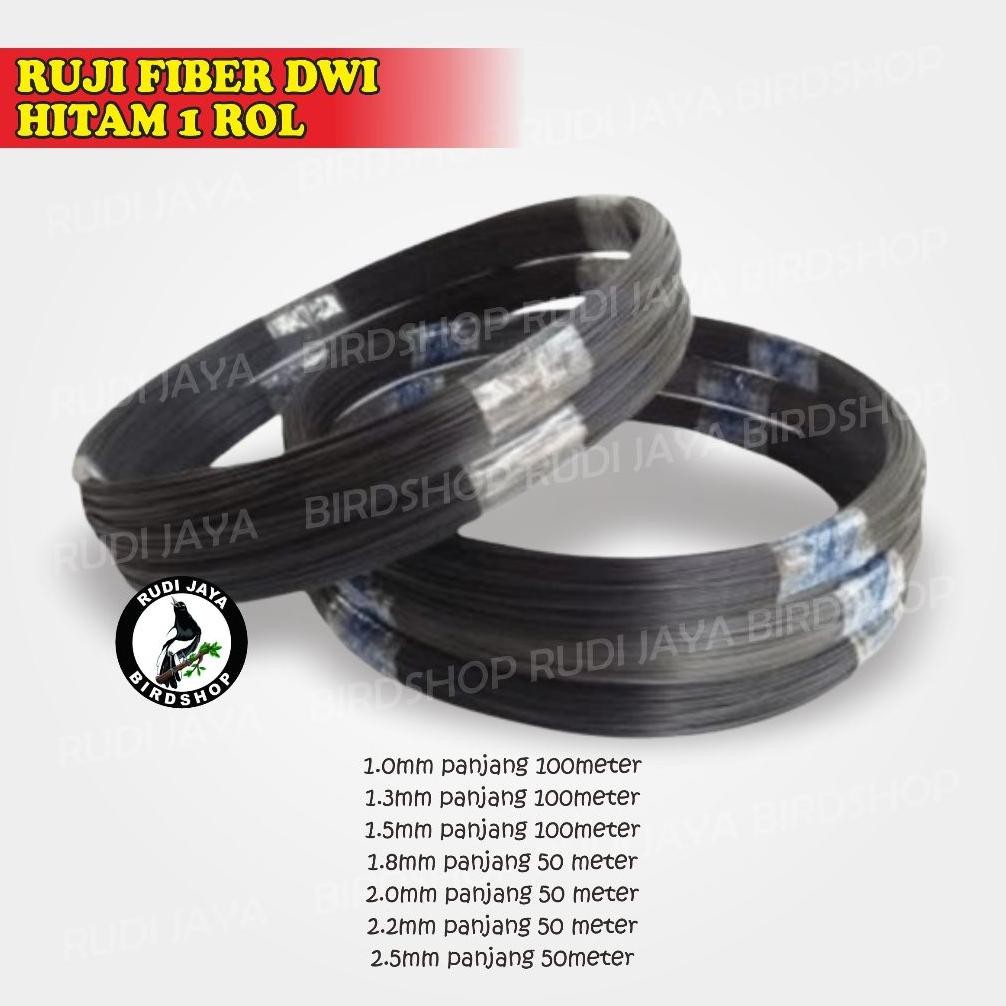 fx-2 Ruji Fiber Rol Hitam Dwi Jeruji 1 Rol Non Kulit Sangkar Kandang Burung / Pancing / Mainan Kucin