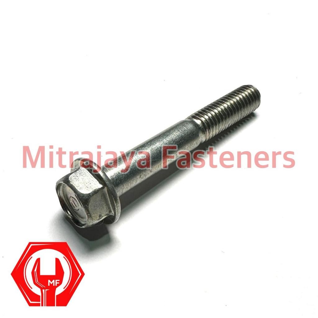 Baut Flange Bolt M8 x 55 Putih