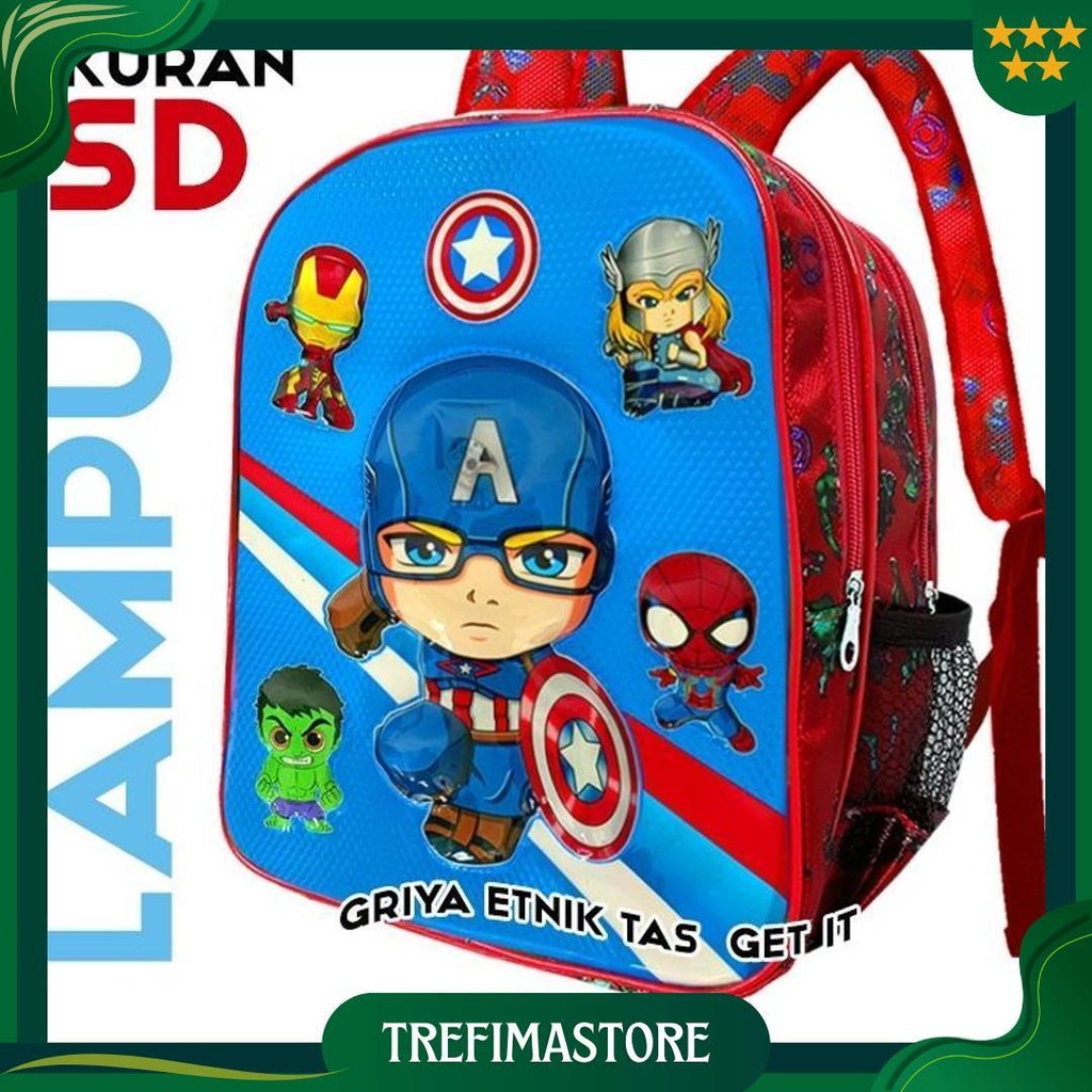 Tas Sekolah Anak Laki Laki Sd Ransel Gambar Timbul Karakter Free Fire Ff Boboiboy Epep Lampu Led Ori