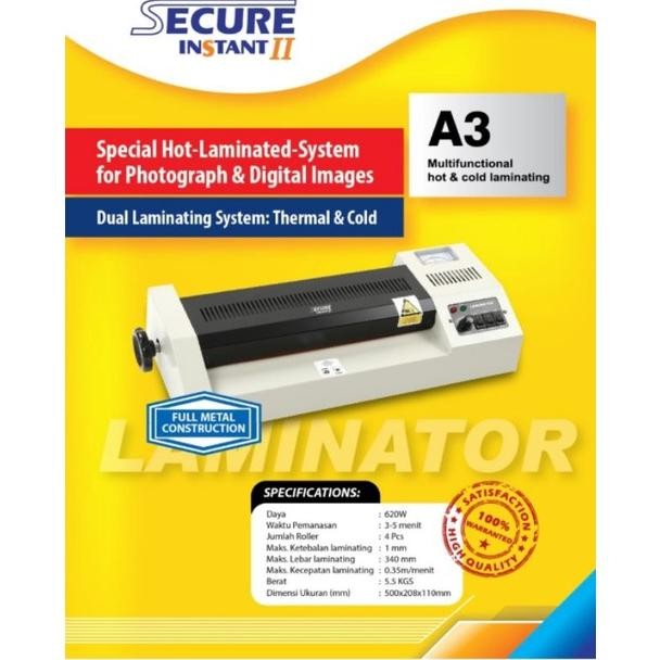 

uj-53 SECURE INSTANT II Mesin Laminating KTP A4 F4 & A3 Alat Laminator Foto Sale
