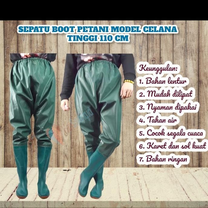 Sepatu Karet Boot Sawah Model Celana Panjang Anti Keong New Stok