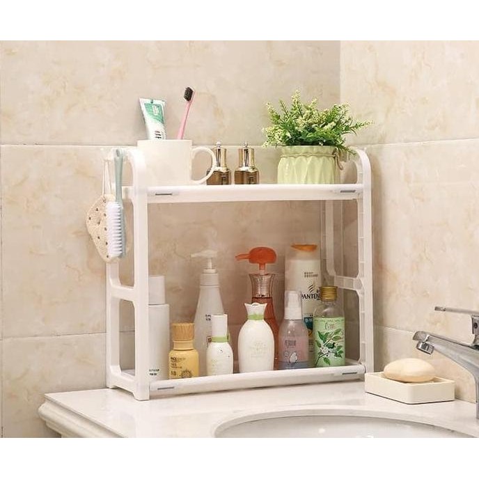 Rak Dapur 2 Susun Serbaguna | Rak Bumbu Plastik | Rak Kamar Mandi