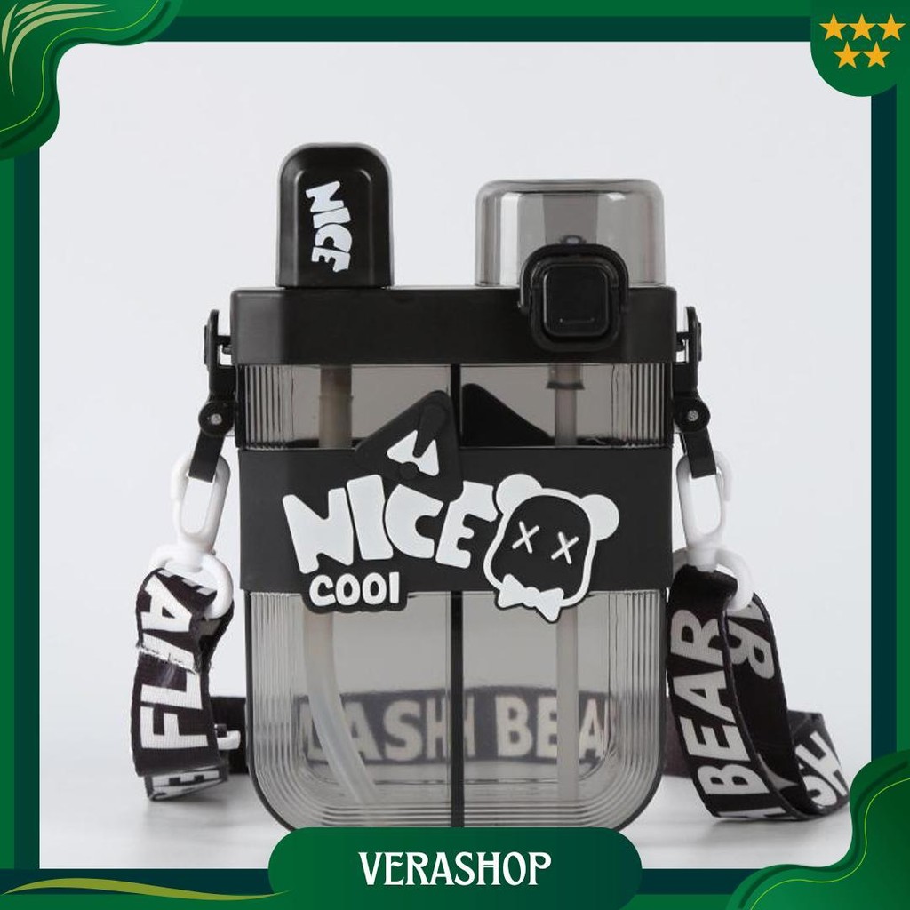 Botol Minum Nice Botol 2 Sisi 377 Botol Minum Anak Tali Panjang 620Ml 377 Ori