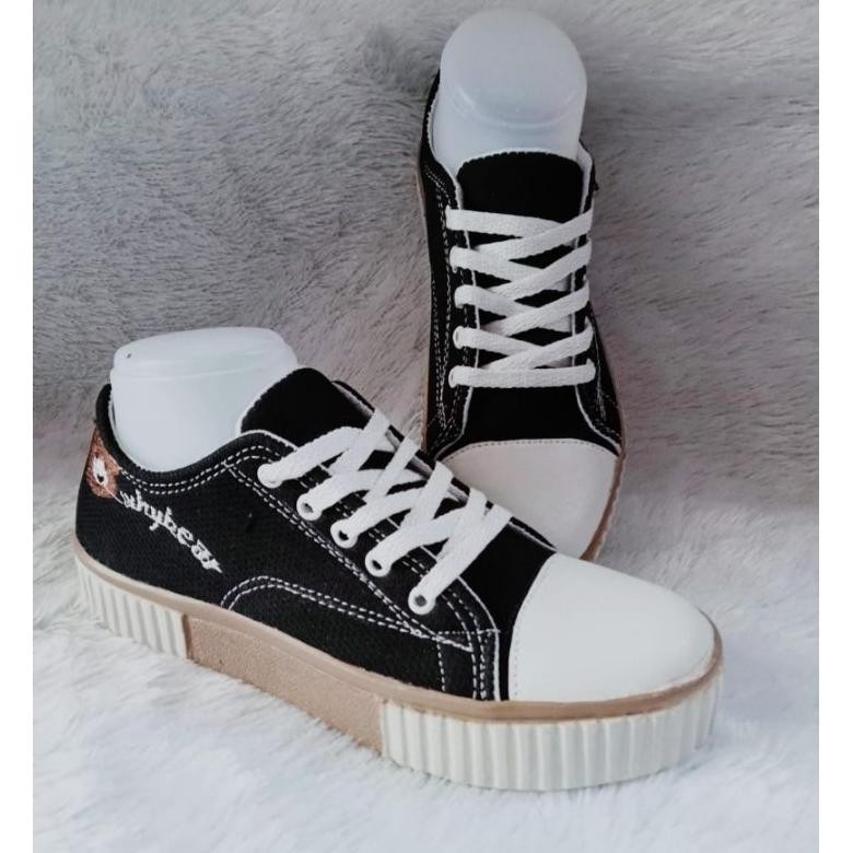 Sepatu Sneakers Wanita New Why Bear Bordir