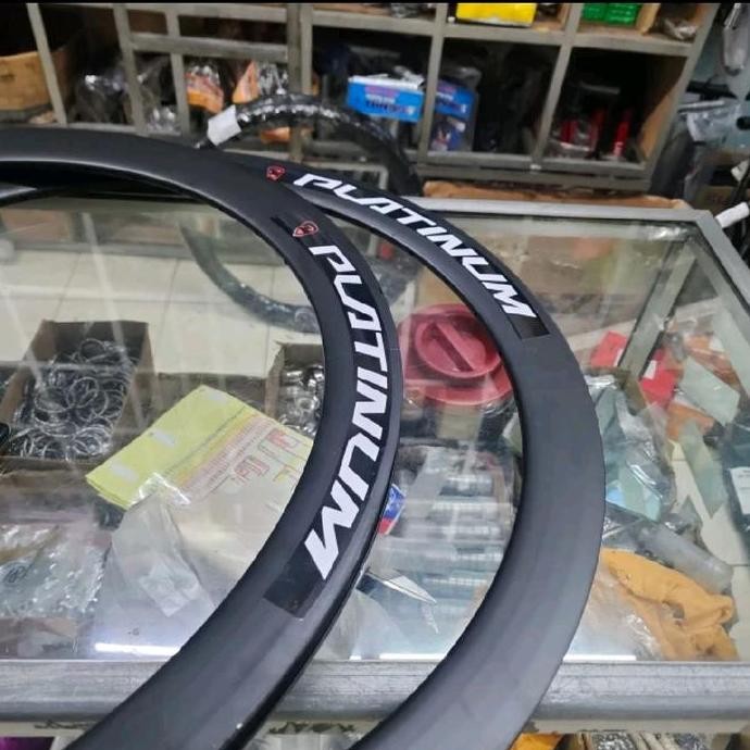Velg Rims 700c 5 Cm Platinum Hitam 36 H Fixie Rb Non Brakeline ..