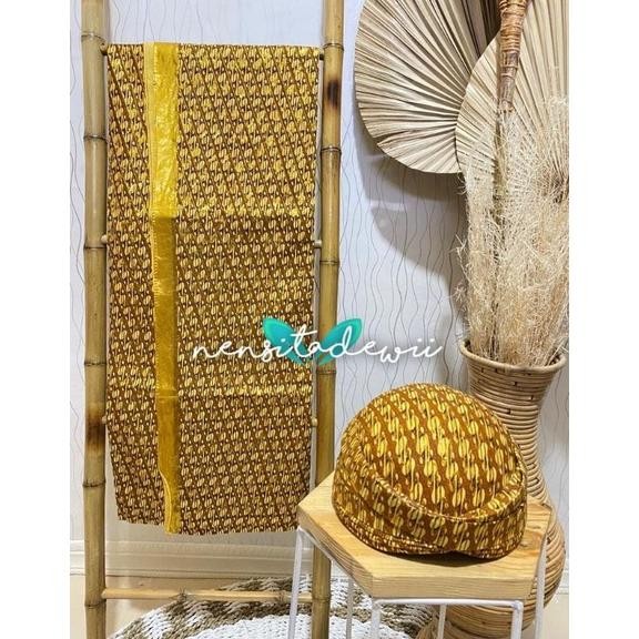 Diskon Jarik Pengantin Prada (Isi 2) + Blangkon / Motif Lereng Neng Murah