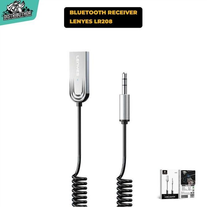 Promo Bluetooth Receiver LENYES LR208 Aux 3.5mm Wireless Adapter Audio Mobil + Mic Alat Blutut Salon