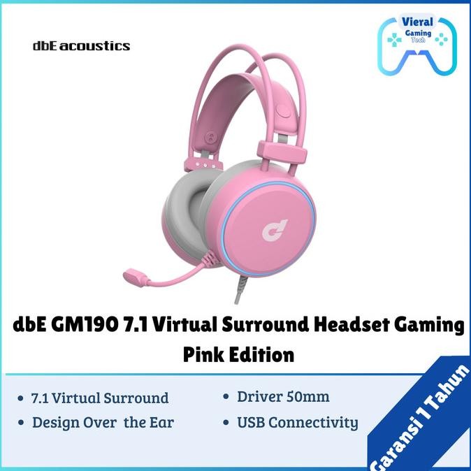 Dbe Gm190 7.1 Virtual Surround Headset Gaming Pink Edition Co