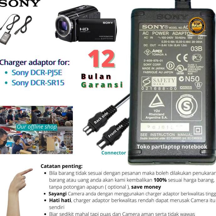 JUAL CHARGER ADAPTER ADAPTOR HANDYCAM CAMCORDER SONY DCR-PJ5E DCR-SR15 ORIGINAL DAN TERPERCAYA