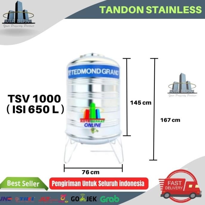 Spesial Tandon/ Tangki Air Stainless Tedmon Grand Tsv 1000 Volume 650L
