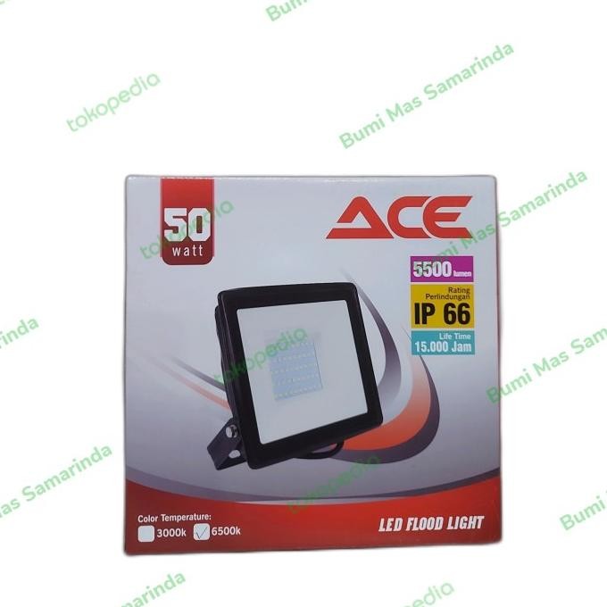 *#*#*#*#] ACE LED FLOOD LIGHT / LAMPU SOROT 50W PUTIH COOL DAYLIGHT (5500 LUMEN)