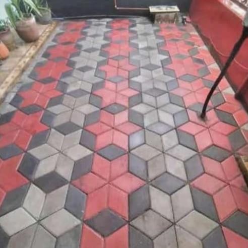 paving block paving 3 dimensi konblock 3 dimensi paving warna L67J
