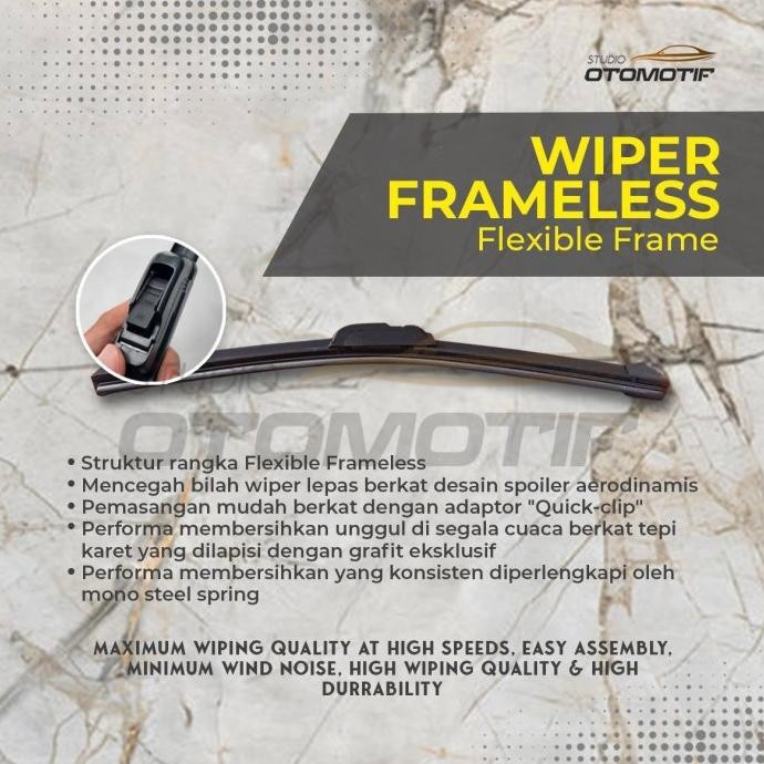 Murah WIPER KACA DEPAN MOBILIO FRAMELESS / WIPER MOBIL MOBILIO PISANG 1 SET Non COD